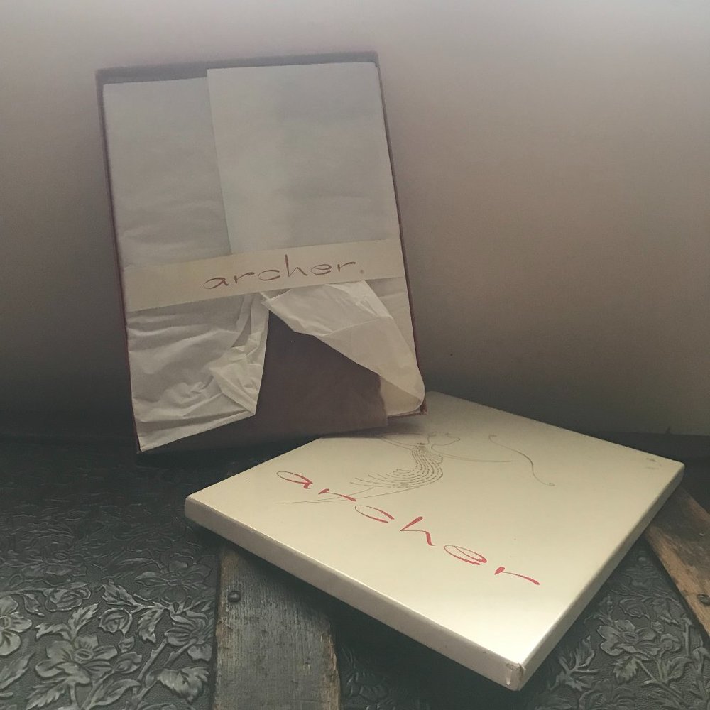 VINTAGE  ARCHER:  19650-60S  3 PAIR BEIGE NYLON STOCKINGS WITH SEAM, SIZE  9 1/2